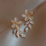 Exquisite Flower Zircon Stud Earrings