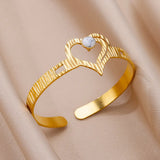 Knitted Stainless Steel Gold Color Cuff Bracelet