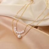 Elegant Irregular Pearl Multi-layer Necklace