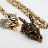 Cool Dragon Skull Stainless Steel Pendant Necklace