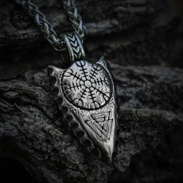 Vintage Norse Compass Spear Necklace