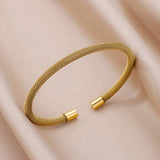 Knitted Stainless Steel Gold Color Cuff Bracelet