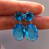 Blue White Water Drop Shaped Crystal