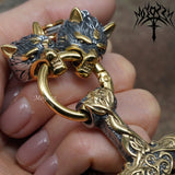 Gold Heavy Fenrir Iced Lion Head Stainless