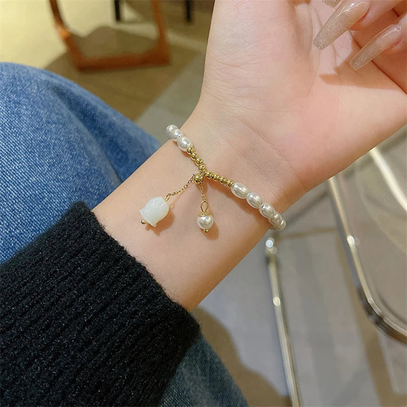 Korean Exquisite Opal Tulip Bracelet