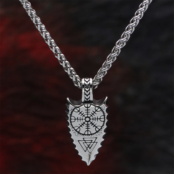 Vintage Norse Compass Spear Necklace