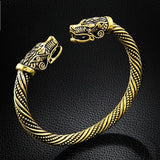 Viking Double Wolf Head Adjustable Bracelet