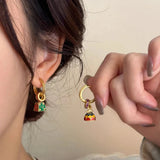 WANZHI Enamel Drip Oil Earrings