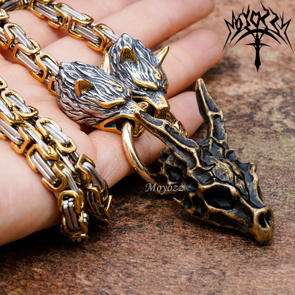 Cool Dragon Skull Stainless Steel Pendant Necklace