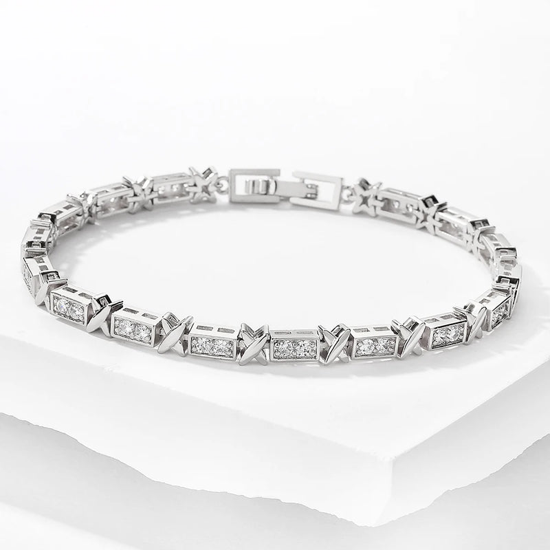 Cross Design Zirconia Charm Bracelet