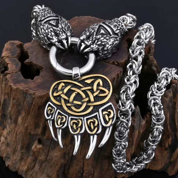 Viking Wolf Claw Bear Claw Amulet Pendant Necklace