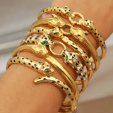 Stainless Steel Multicolor Leopard Bangle