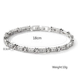 Cross Design Zirconia Charm Bracelet