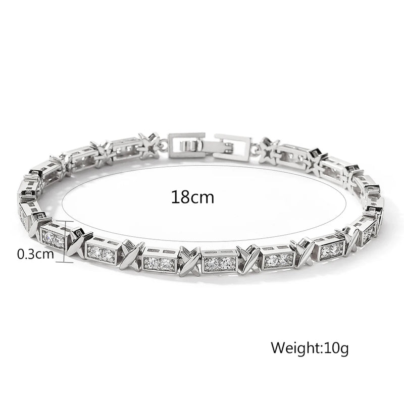 Cross Design Zirconia Charm Bracelet