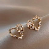 Exquisite Flower Zircon Stud Earrings